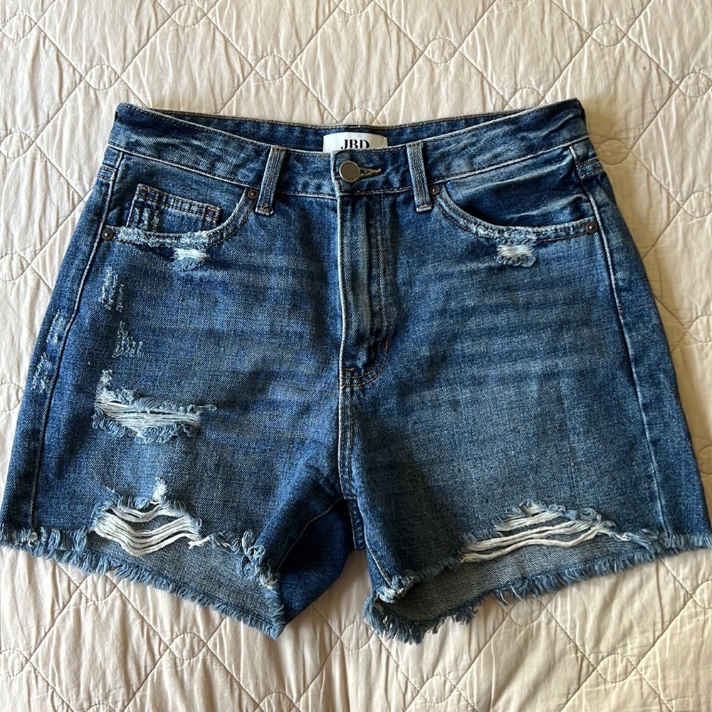 High rise distressed denim shorts JBD